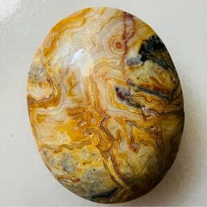 Natural Crazy Lace Agate Palm Stone -Mexican Agate Crystal  Healing & Decor